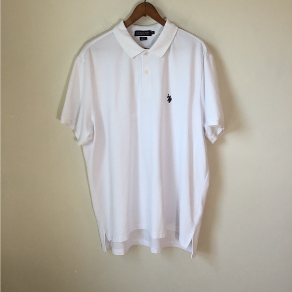 U.S. Polo Assn. Performance Pique White Polo Short Sleeve - Picture 6 of 7